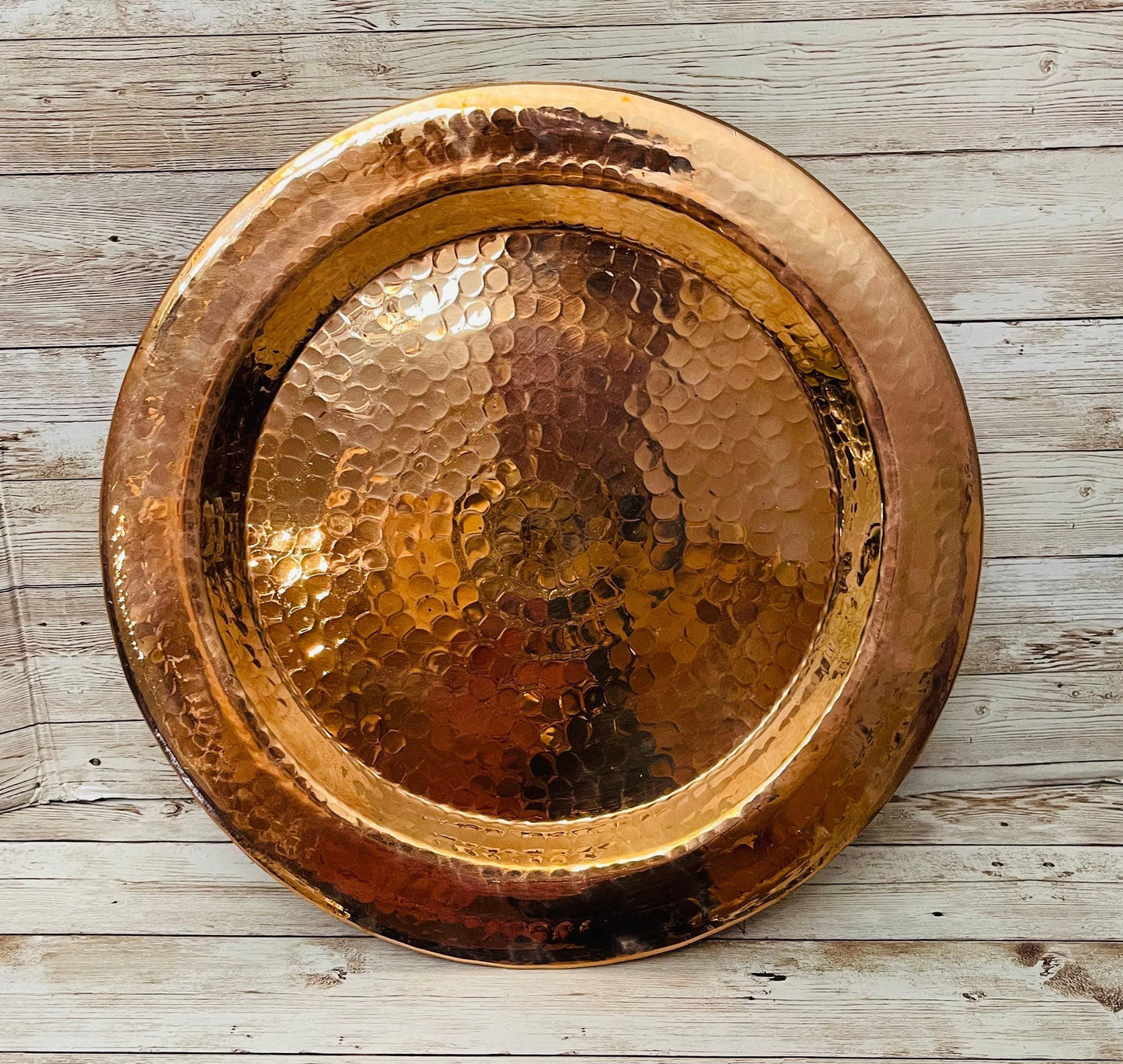Mexican Copper Charger Plates Plato de Cobre Mexicano
