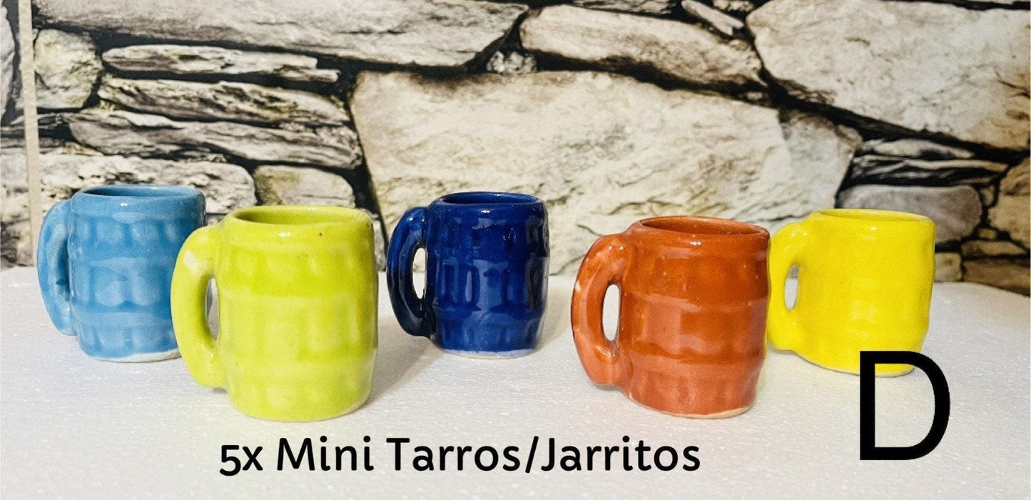 Mini Cantaritos for Tequila Shots or Hot Tea Mini Tequileros Mexicanos