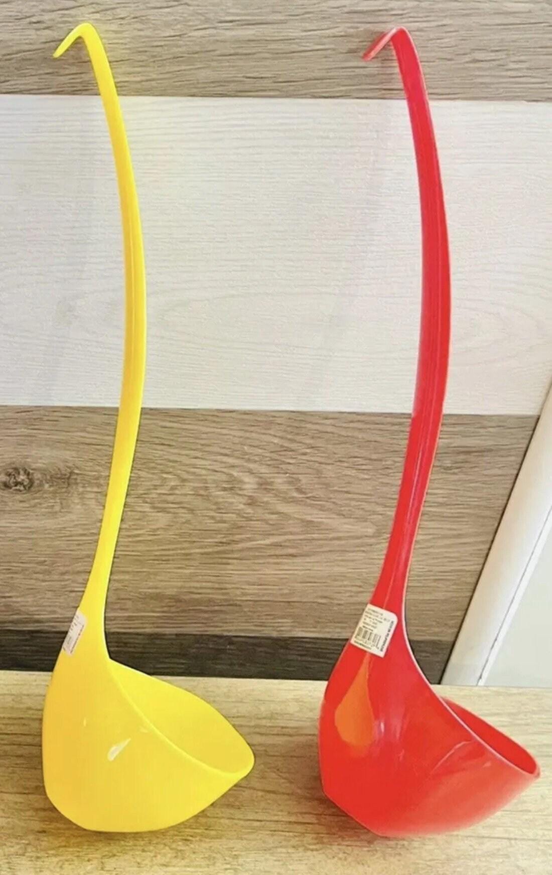 Mexican Plastic Ladle Hooked Handle Spoon for Vitrolero Lemonade Soup Cucharon De Plastici Mexicano para Aguas Frescas Sopa