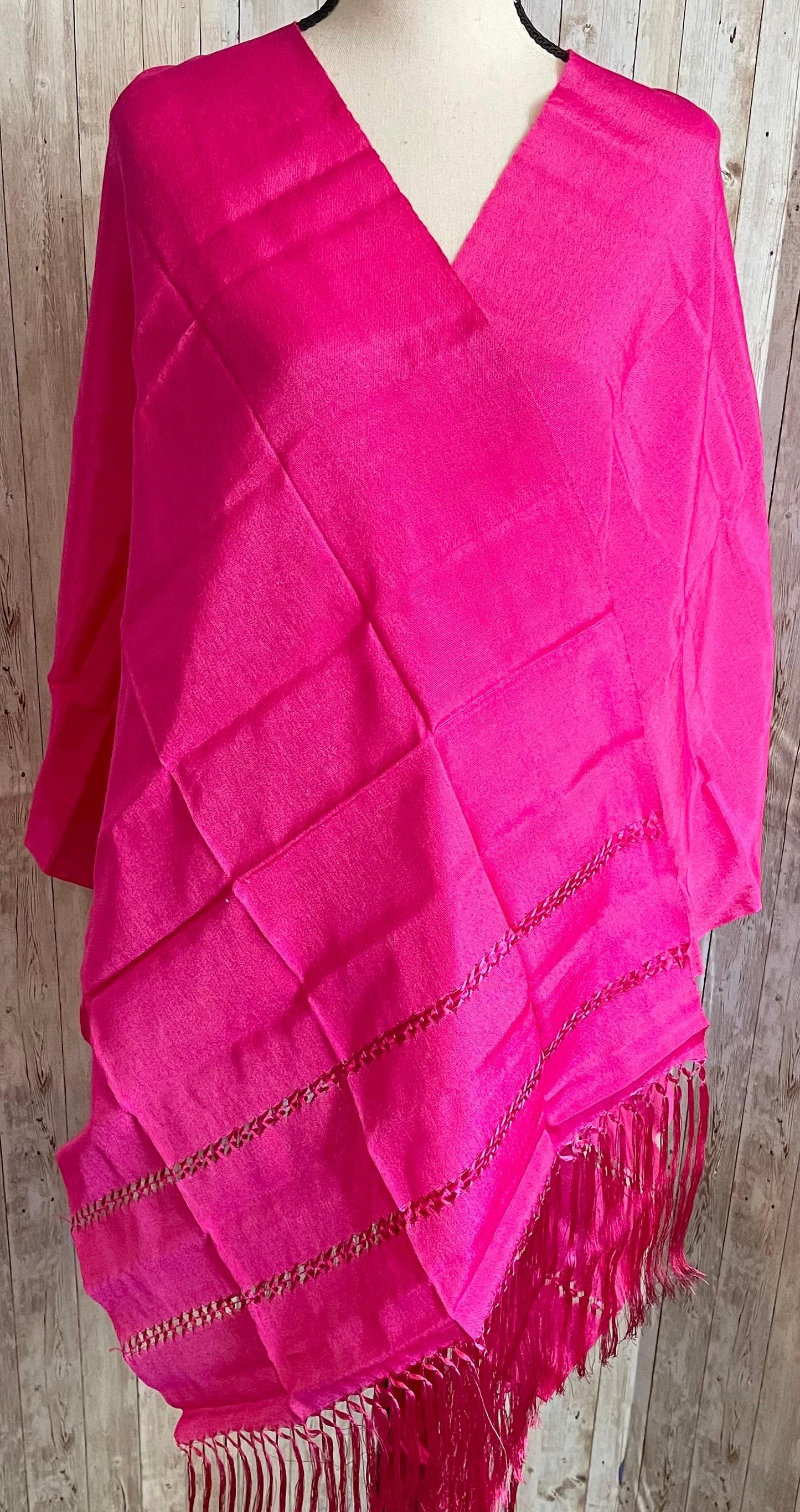 Authentic Mexican Silk Shawl Wrap Reboso Mexicano De Artiseda