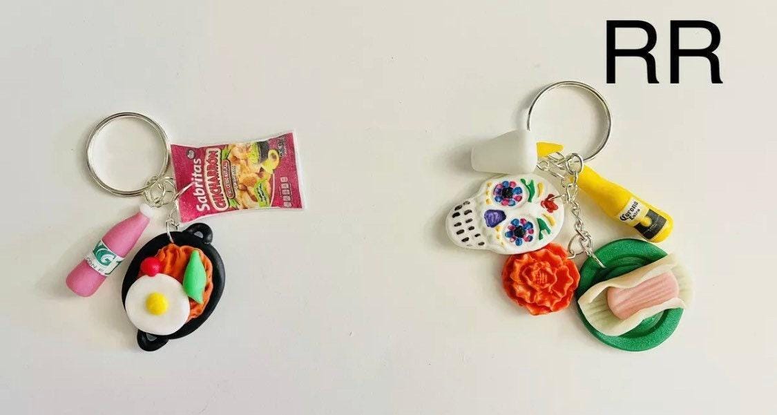 Llaveros de Ofrendas para Dia De Los Muertos Mexican Keychain Charms