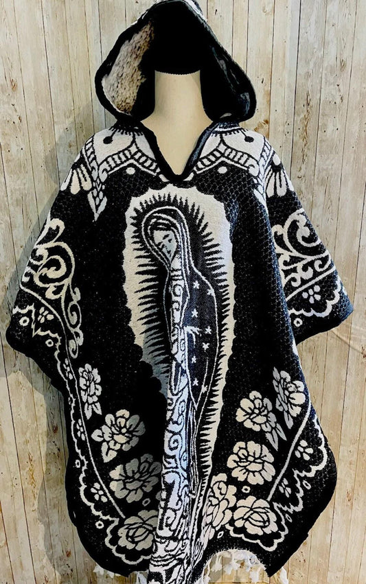 Mexican Poncho Of Virgin Mary and St. Jude Sarape Poncho De La Virgen Maria Y San Judas Tadeo