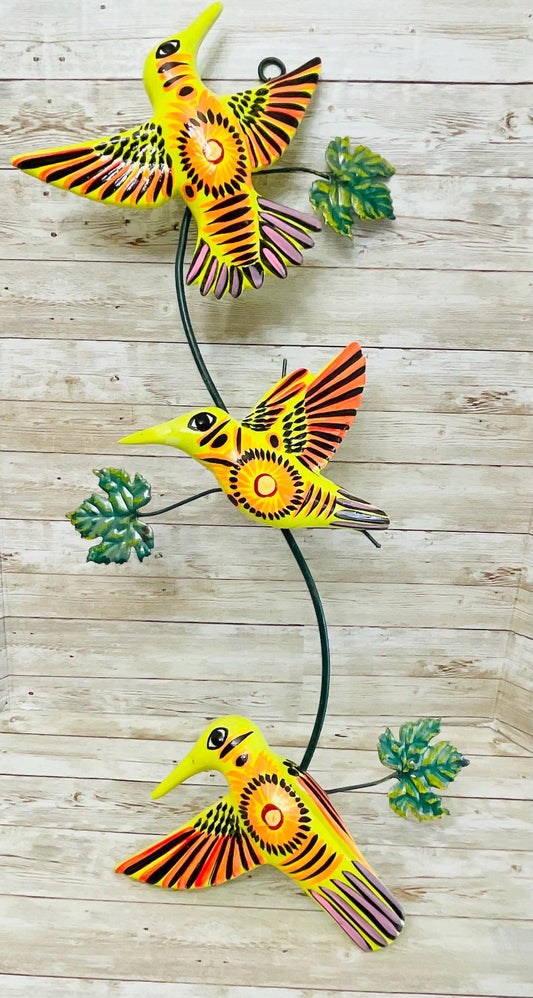 Mexican Exotic Ceramic Hanging Hummingbird Colibri Exótico de Cerámica para Colgar en la Pared