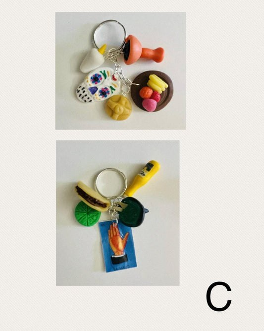 Llaveros de Ofrendas Para Dia de Los Muertos Mexican Keychain Charms