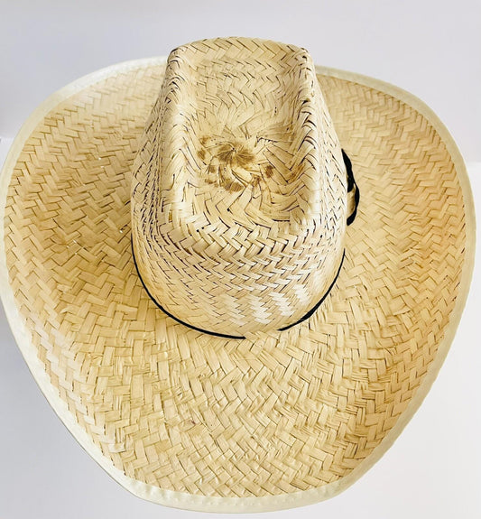 3x Lot Mexican Palm Leaf Straw COWBOY Wide Brim Hat Sombrero Vaquero De Palma