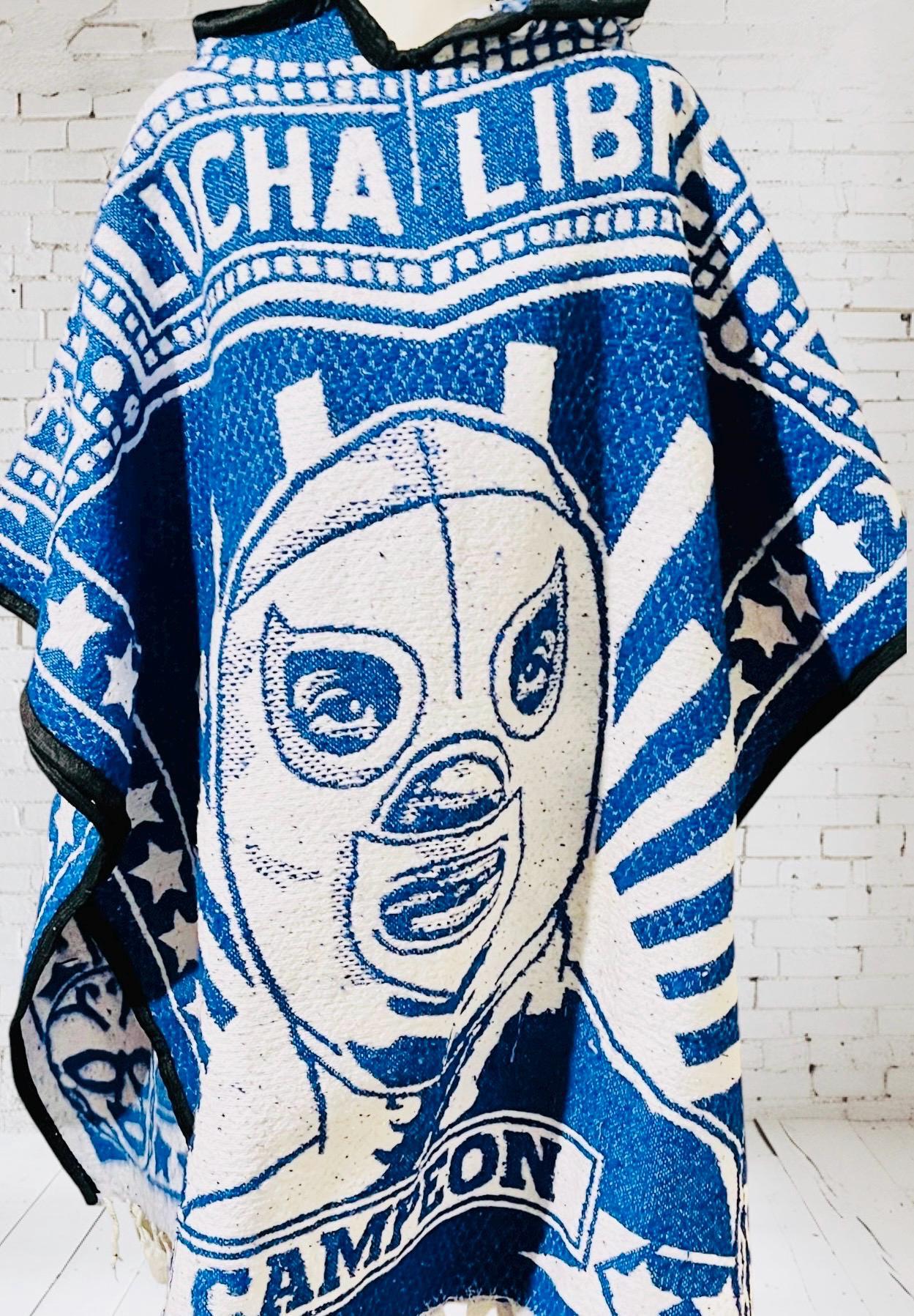 Mexican Poncho Gavan de Lucha Libre El Santo y Blue Demon