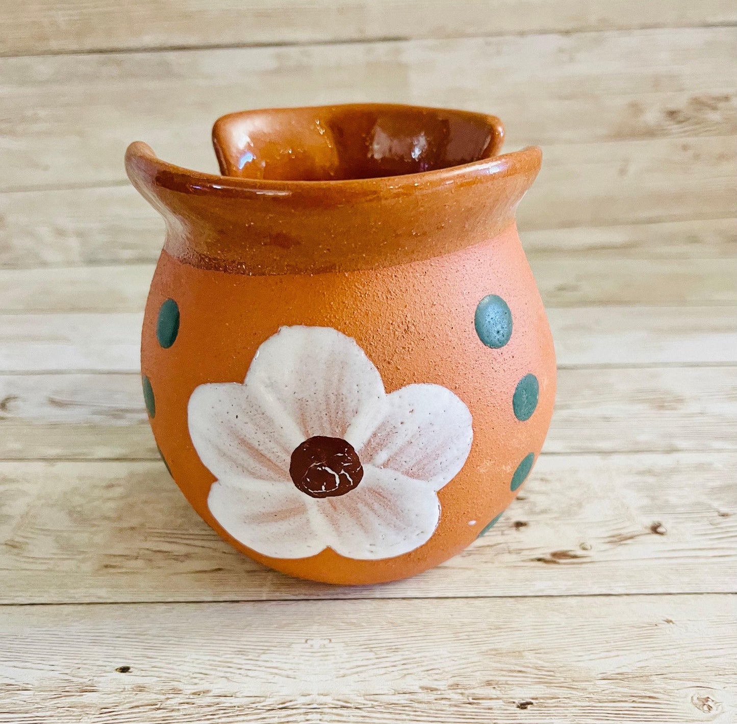 Servilletero y Cazuelita de Barro Mexicano Mexican Clay Napkin Holder and Casserole