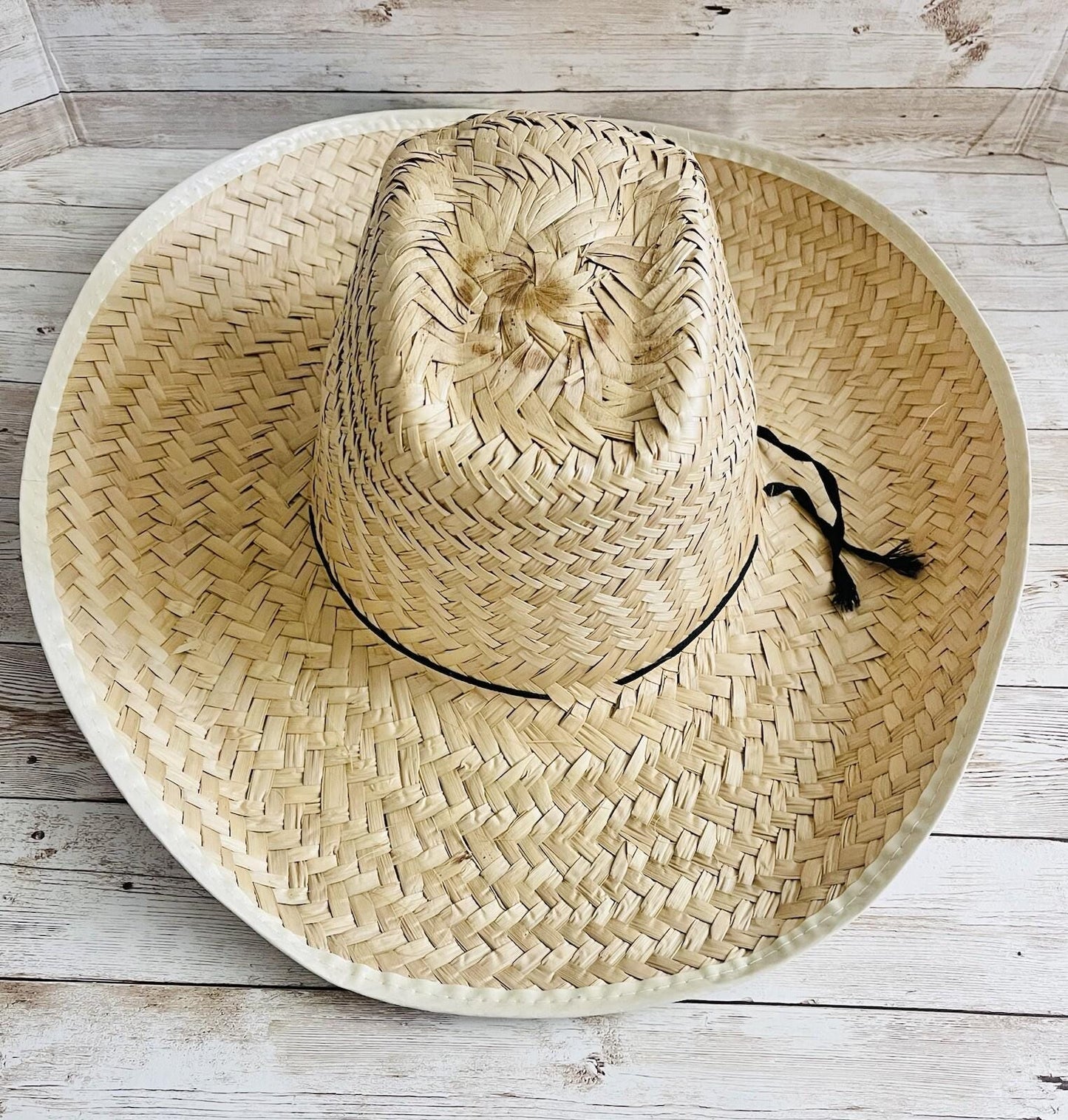 3x Lot Mexican Palm Leaf Straw COWBOY Wide Brim Hat Sombrero Vaquero De Palma