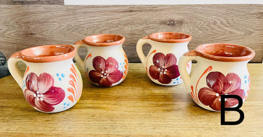 Mexican Pottery Cups Tazas de Barro Mexicanas