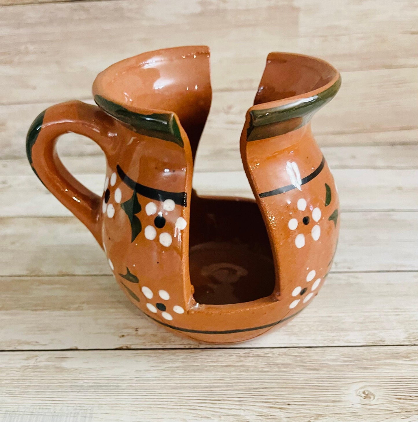 Servilletero y Cazuelita de Barro Mexicano Mexican Clay Napkin Holder and Casserole