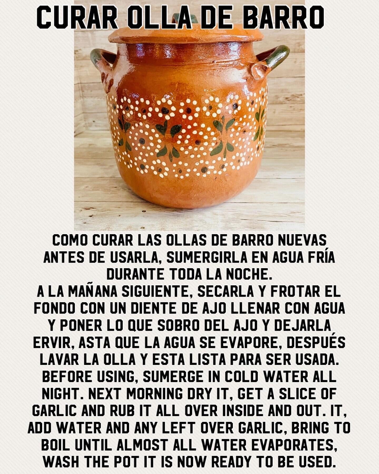 Olla de Barro Decorada con Tapa Clay Pot with lid Fits Up To 2 Kg Terracota Pot