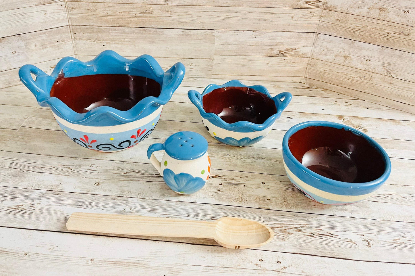 Terra Cota Mexican Clay Salsa Bowls Platos de Barro Engove
