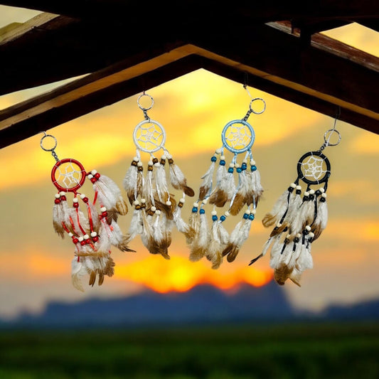 Dreamcatcher with Feathers for Car Visors Wall Hanging Decorations Atrapasueños con Plumas para Carros Decoraciones