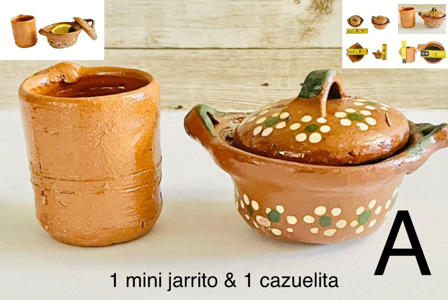 Mini Cantaritos for Tequila Shots with Mini Plates Mini Tequileros Y Cazuelitas de Barro