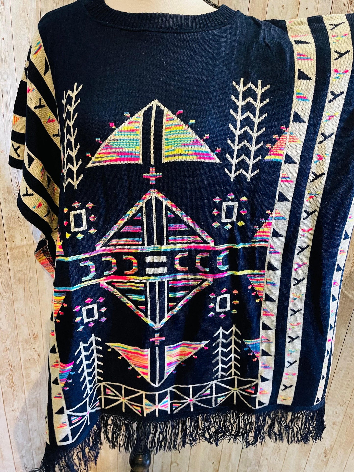 Mexican Artesenal Mañanita Poncho Jorongo Capa Mexicana Artesanal