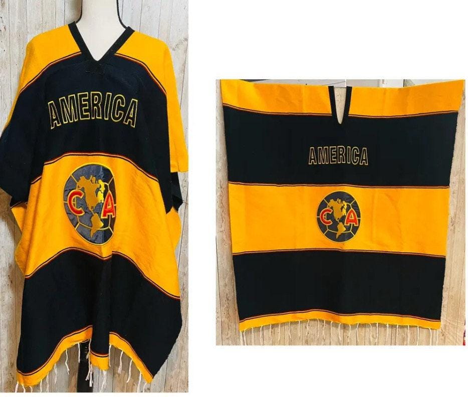 Poncho Mexicano del Club America Poncho de Futbol Mexicano Mexican Soccer Poncho