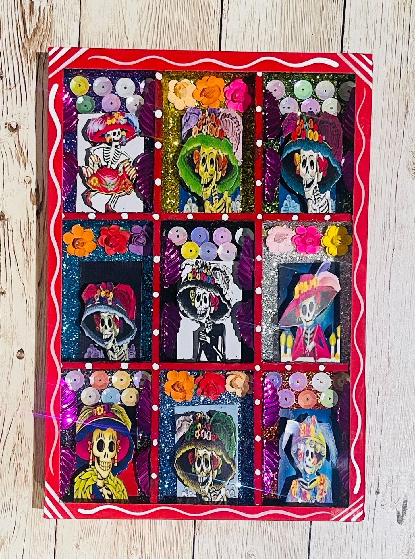 Nicho Mexicano De Catrinas Mexican Sugar Skulls Shadow Box
