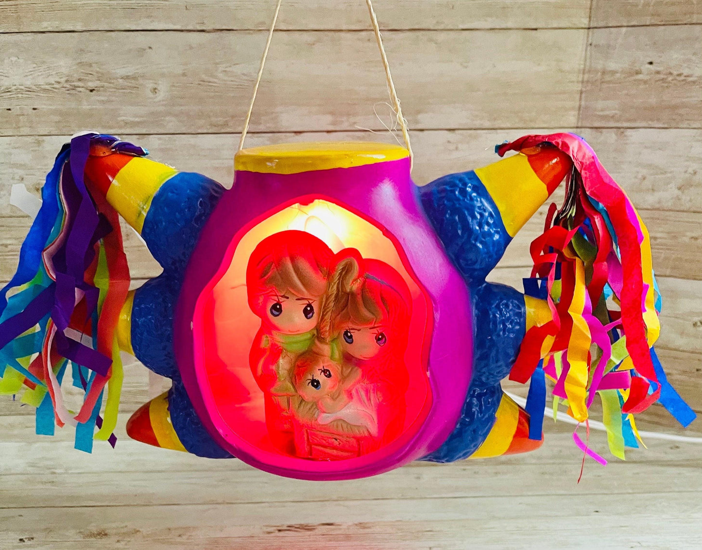 Mexican Piñata Nativity Set Nacimiento Navideño Mexicano en Piñata