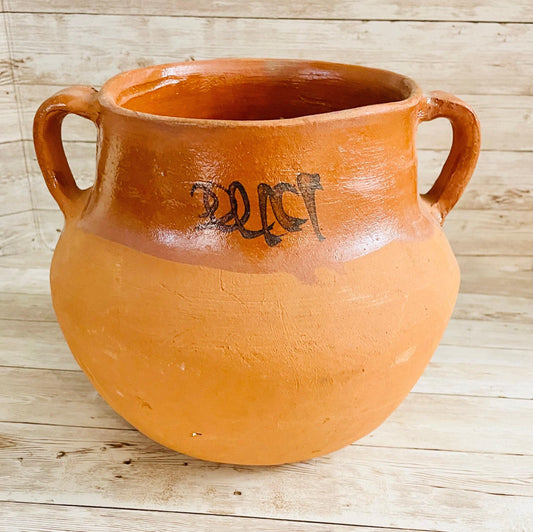 Olla de Barro Mexicana Frijolera Decorada Terra Cota Clay Pot