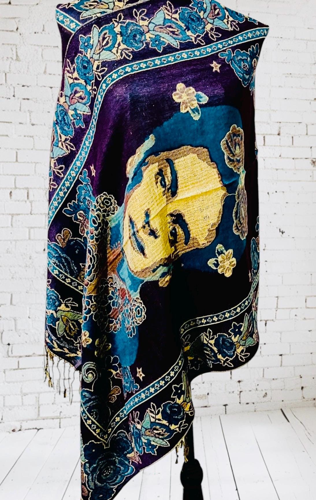Artesenal Mexican Frida Kahlo Shawl Wrap Reboso Pashima Artesanal Mexicano de Frida Kahlo