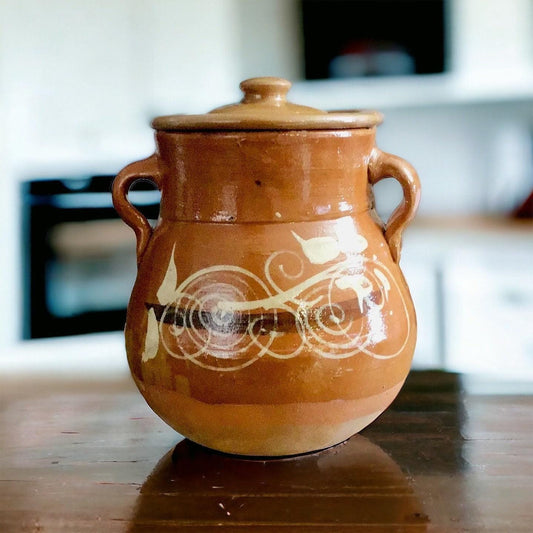 Olla de Barro Decorada con Tapa Clay Pot with lid Fits Up To 1 Kg Terracota Pot