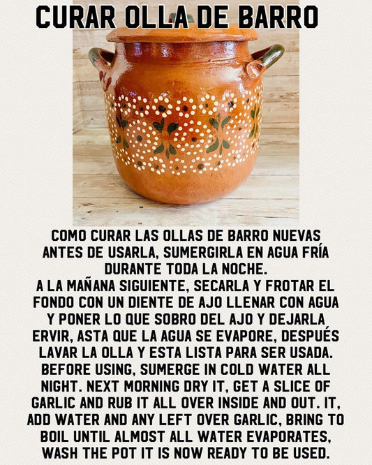 Handmade Clay Pot for Beans  Jarro de Barro para Frijoles Terracota Beans Pot