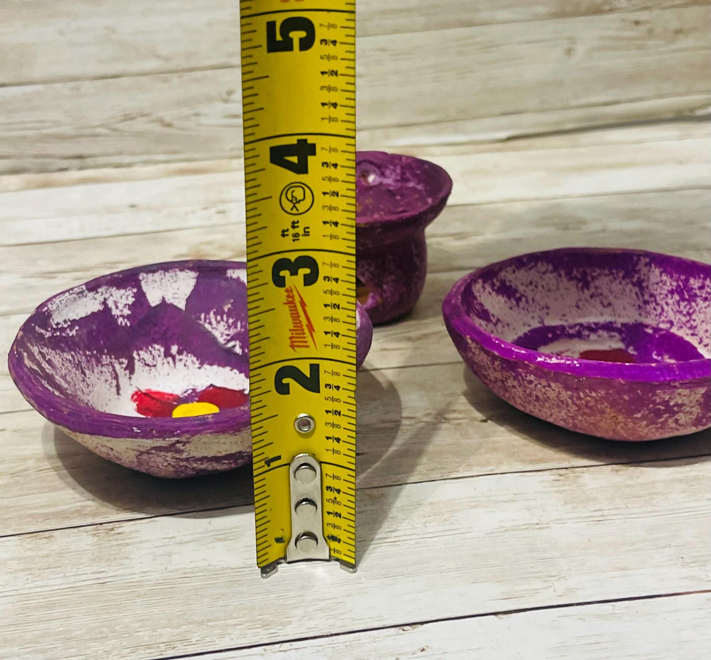 2 Platitos y 1 Anafre de Barro Mexicano Chico 2 Small Mexican Clay Platesand 1 Incense Burner Day of the Dead Dia de Muertos