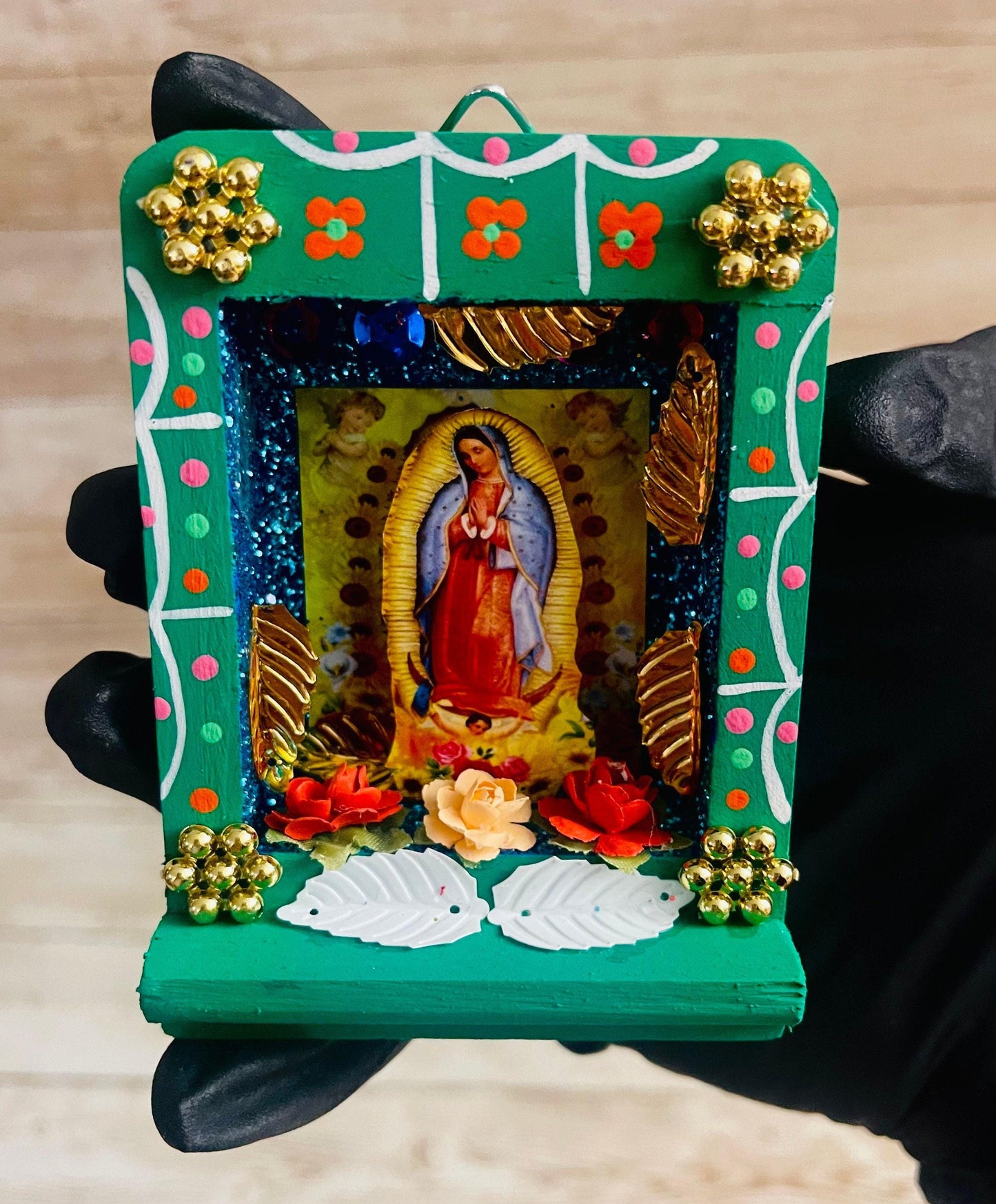 Nicho Mexicano de La Virgen Maria Virgin Mary Shadow Box Nicho