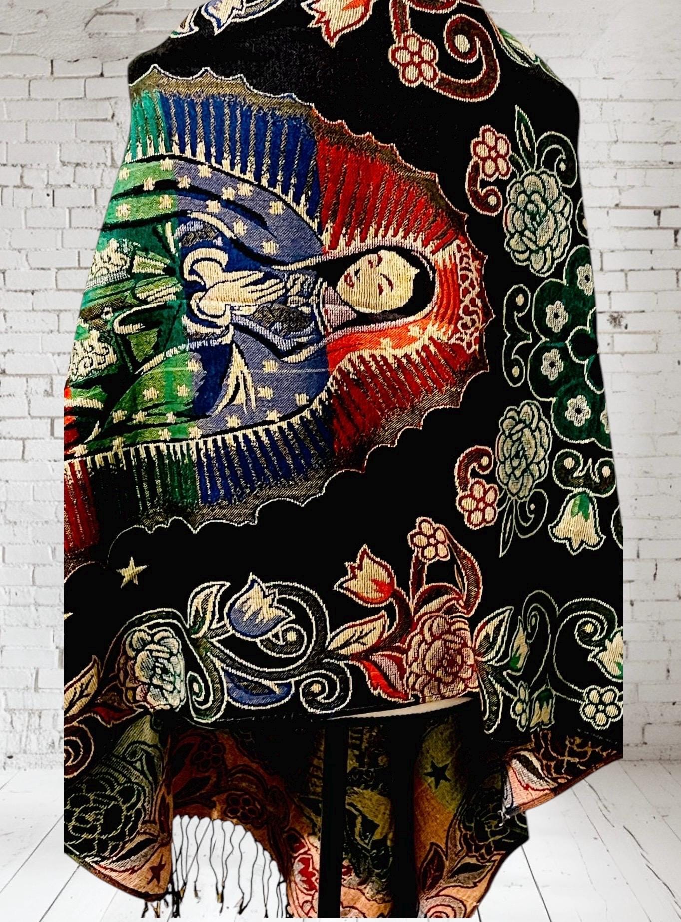 Mexican Thin Virgin Mary Mexican Shawl Pashima Reboso Wrap Reboso de La Virgen Maria Delgado