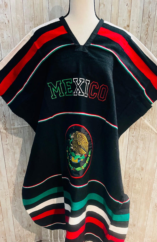 Mexican Poncho Gavan De Calendario Azteca y Guerrero Mexican PONCHO Aztec Calendar/Warrior