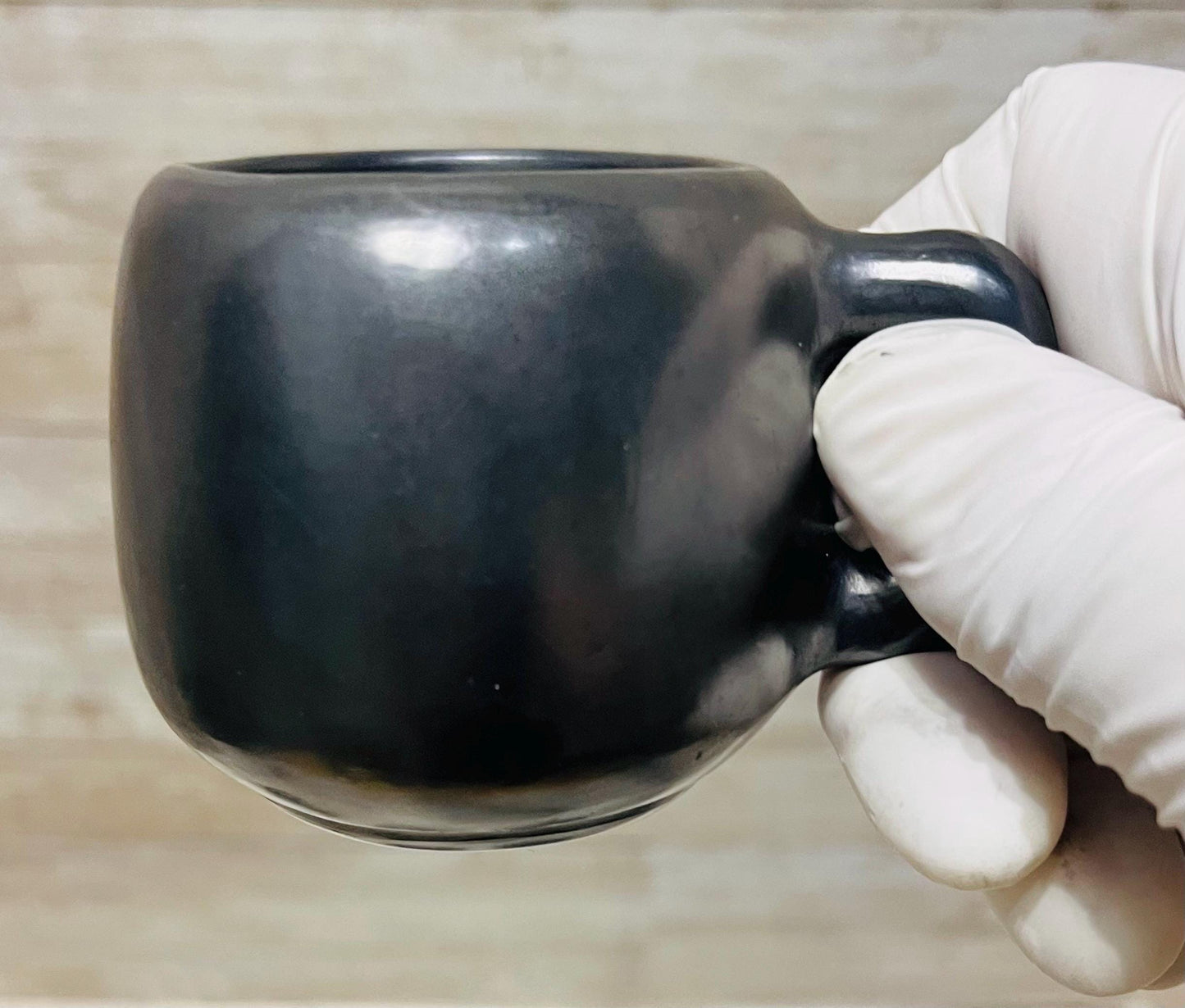 Black Oaxacan Mexican Art Pottery Capuccino Expresso Coffee Tea Mugs Tazas de Barro Negro Artesanal Mexicano Hechas en Oaxaca