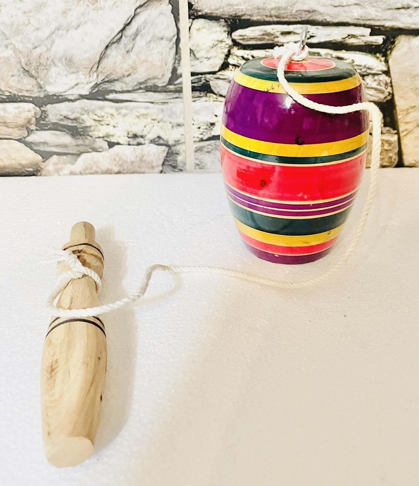 2 Multi Color Wood Baleros Traditional Toy 2 Baleros Mexicanos 1 Big 1 Small