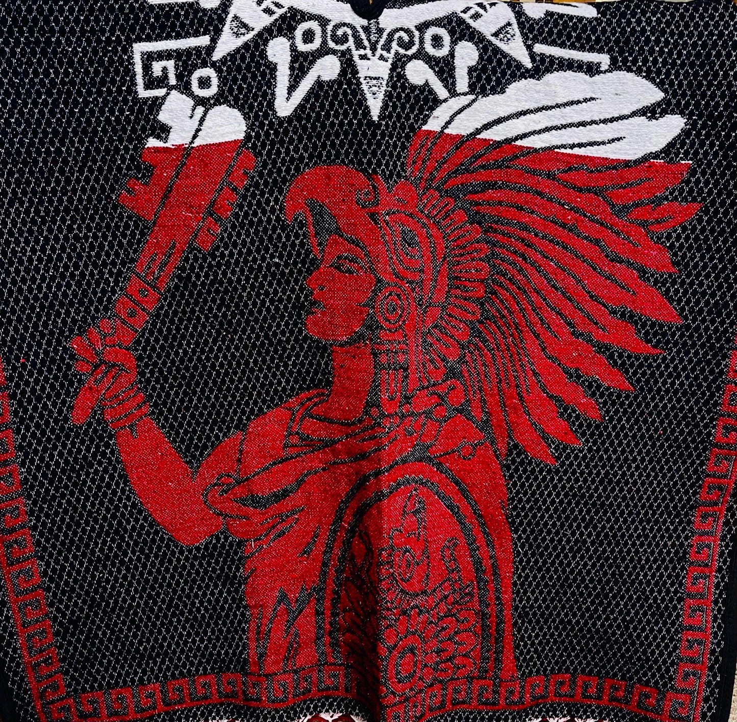 Mexican Poncho Aztec Calendar Poncho Gavan Calendario Azteca con Amor Eterno