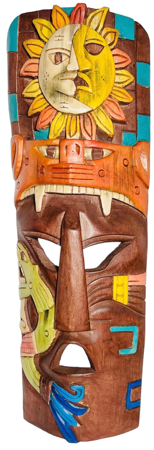 Prehistoric Wooden Mask Mayan Culture Hand Carved Mexican Wall Art Artesanias Mexicana Mascara Maya De Madera