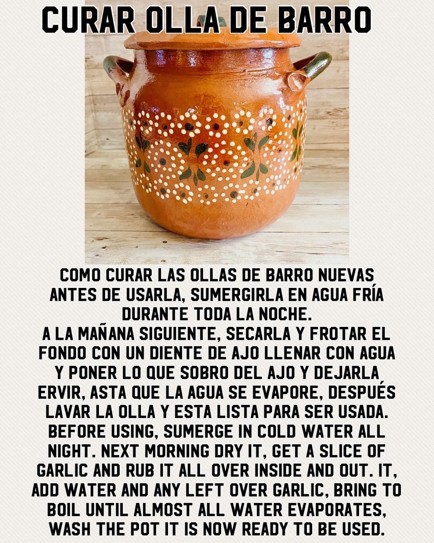 Mexican 2 Liter Terra Cota Pot Olla de Barro Mexicana de 2 Litros