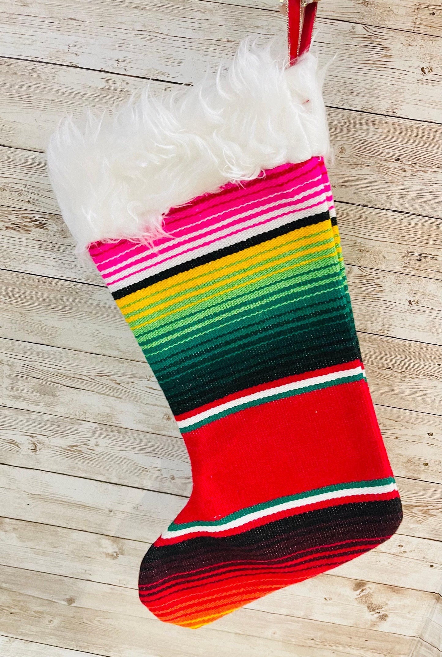 Mexican Sarape Stocking Calzeton Navideños De Sarape Mexicano