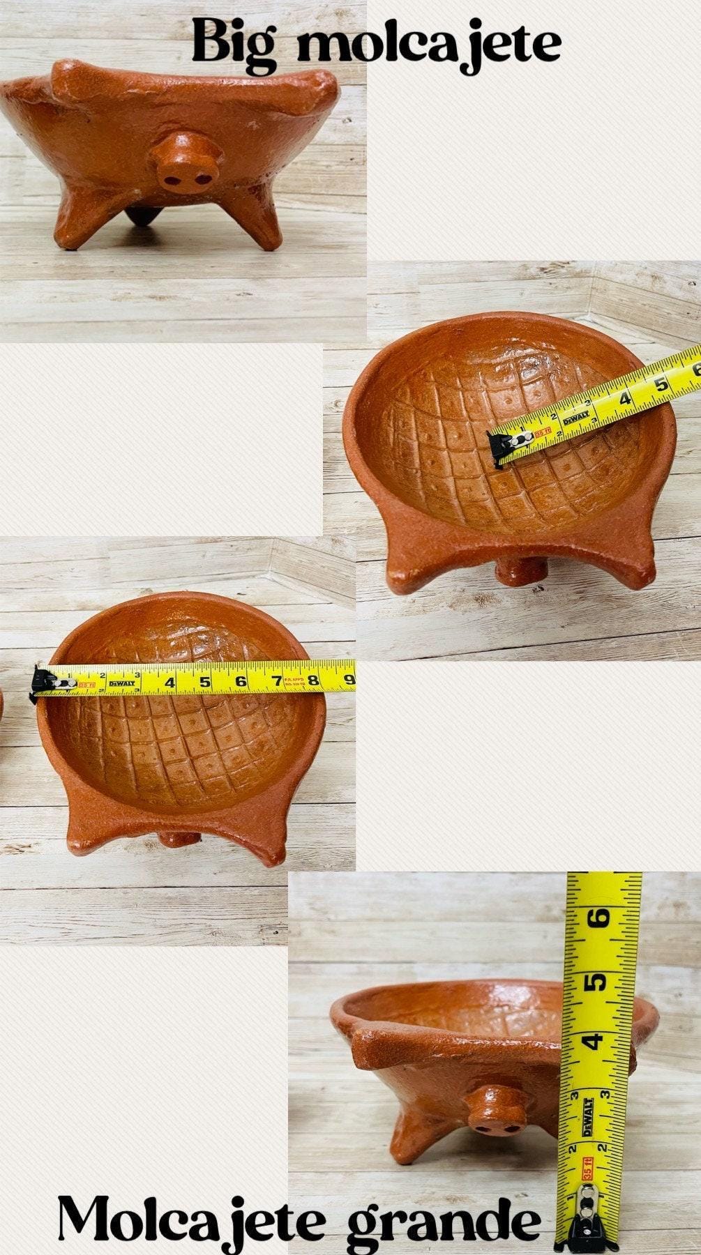 2x Authentic Mexican Pig Molcajetes 2 Molcajete Mexicanos de Barro en Forna de Marranito