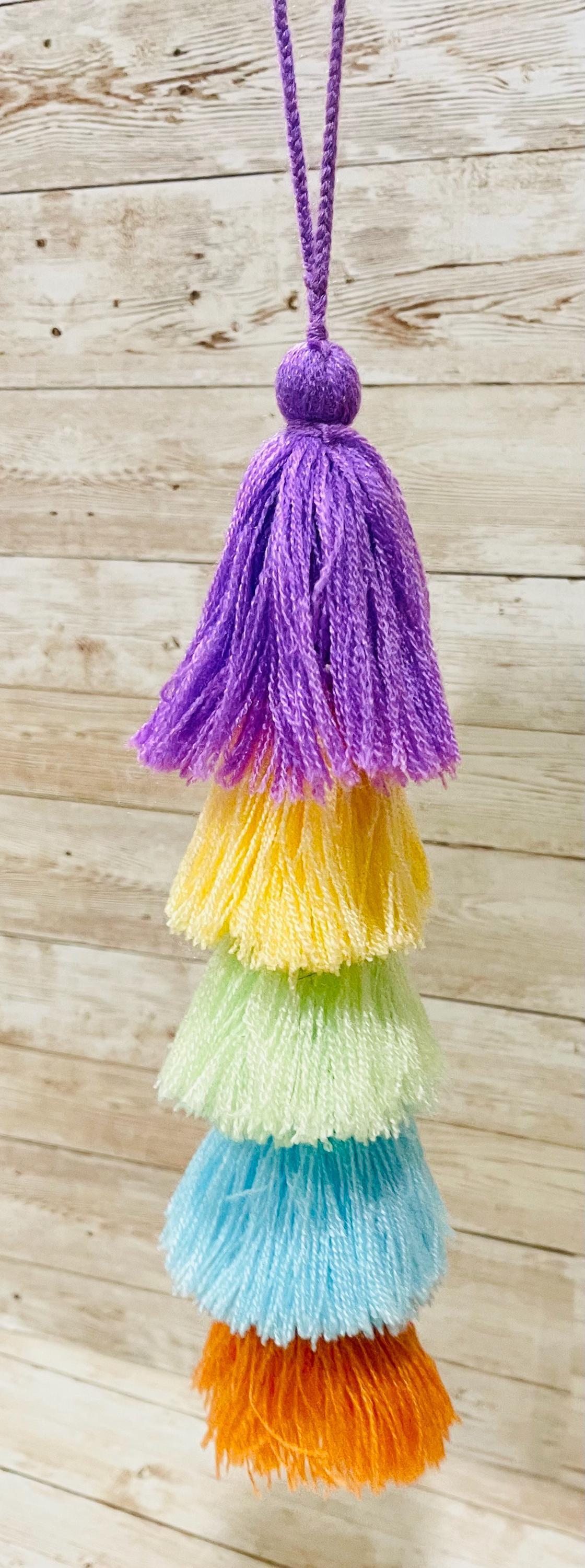 Mexican 5 Layer Tassle Pom Poms Tassle Pompones Colgantes de Cascadas Pom Pompones Artesanales Mexicanos