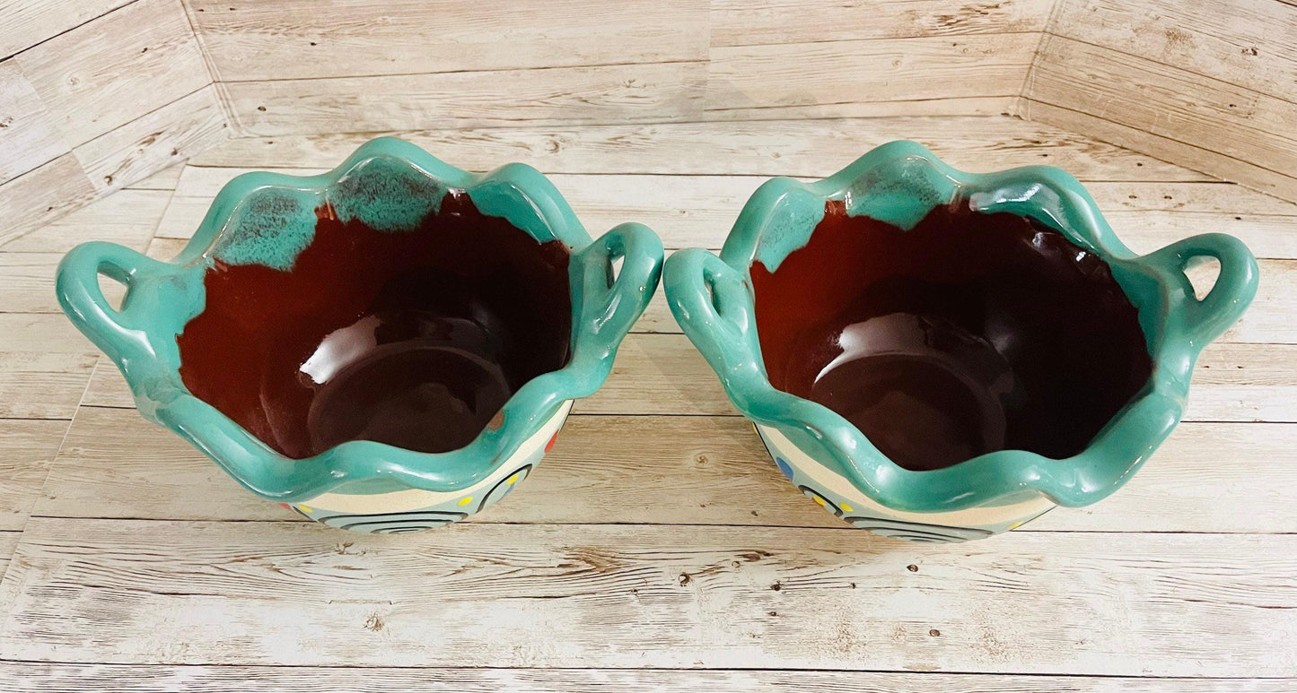 Terra Cota Mexican Spup Clay Bowls Platos de Barro Pozoleros