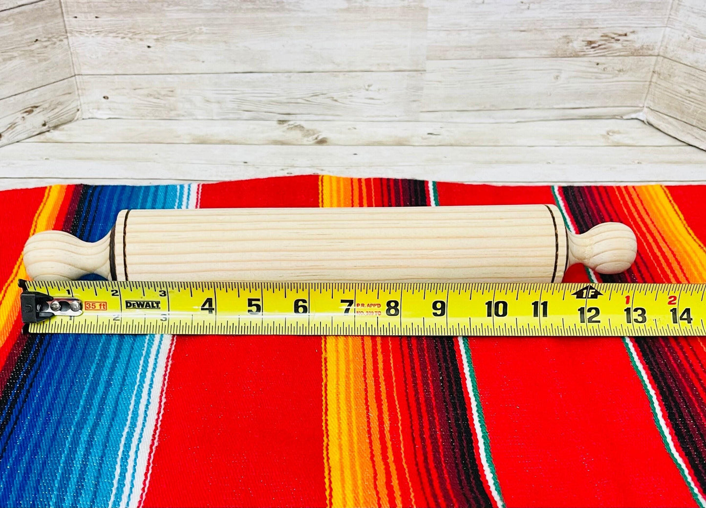 Mexican Wood Rolling Pin & Board Palote Rodillo Mexicano Para Amazar Con Su Tabla