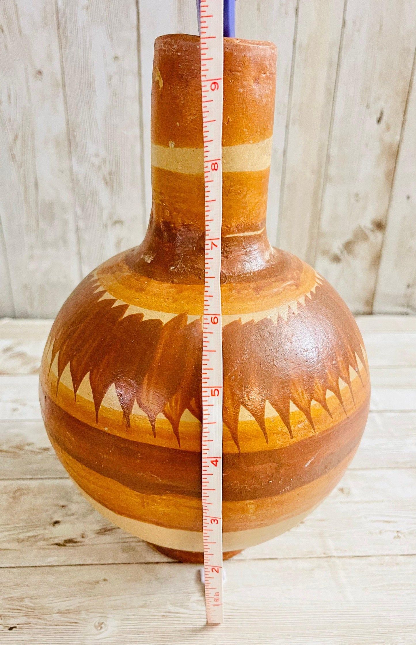 Mexican Clay WaterJugs with Cups 2 Garrafones de Barro Mexicano 9 In & 5 In