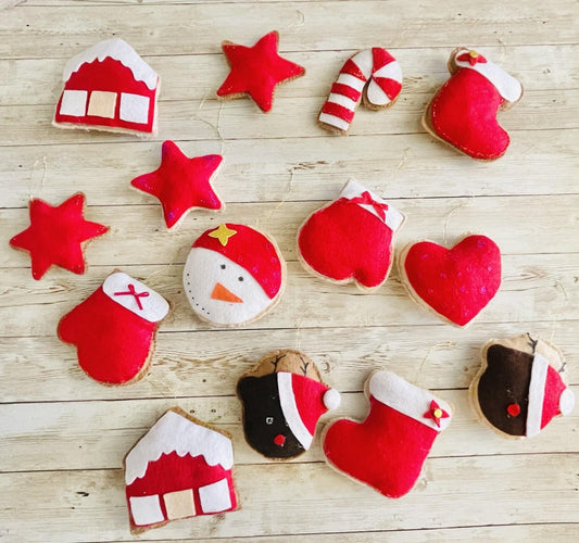 Christmas Felt Ornaments Set Of 12 4 Inches Tall Adornos Navideños De Fieltro