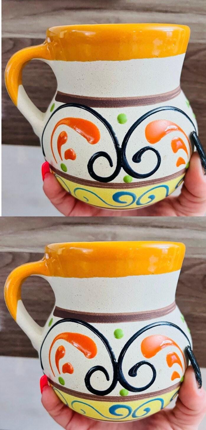 Mexican Jumbo Terracota Pottery Mugs Tazas de Barro Grandes Artesanales Engove