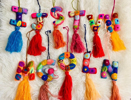 Handmade Alphabet Felt Letters Pompoms Ornaments Tassel Accessories Letras Decorativas