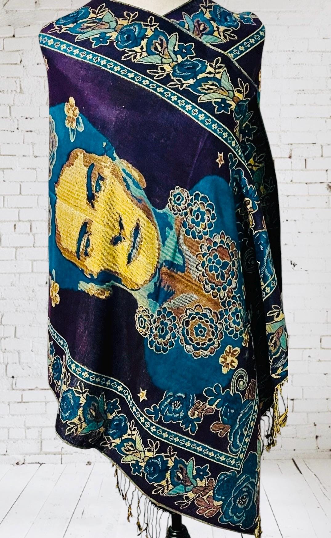 Artesenal Mexican Frida Kahlo Shawl Wrap Reboso Pashima Artesanal Mexicano de Frida Kahlo