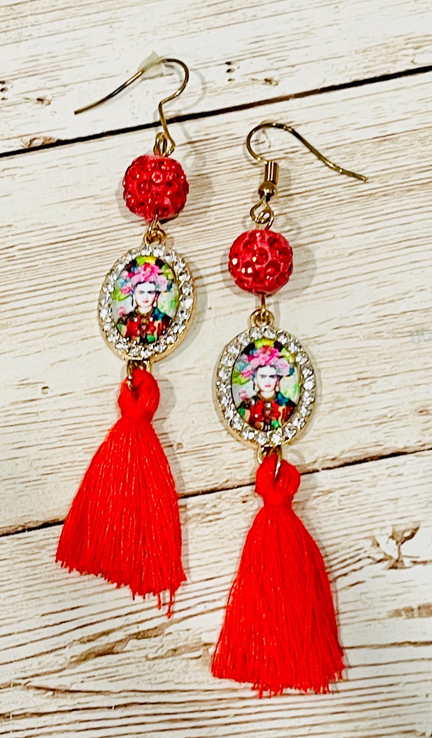 Frida Kahlo Drop Dangle Earrings Aretes de Frida Kahlo