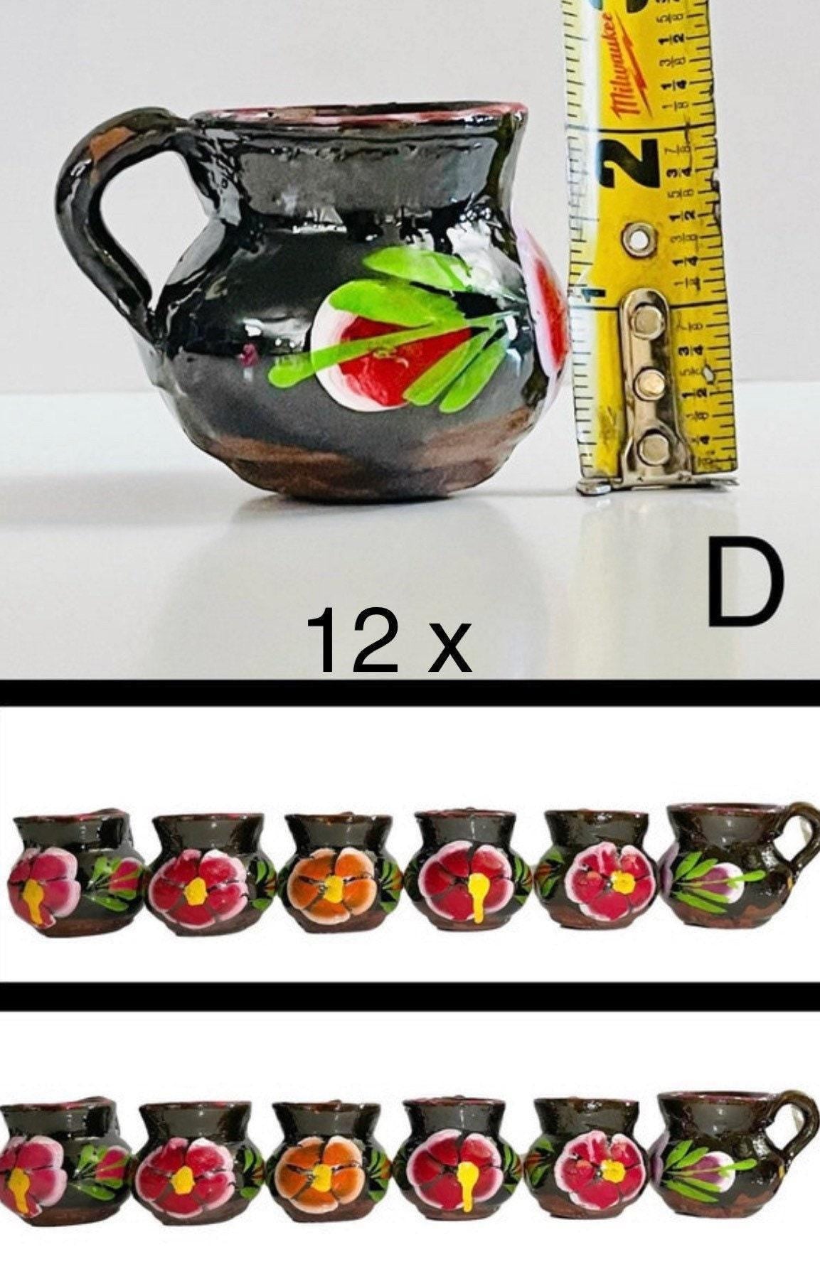 Mini Cantaritos for Tequila Shots or Hot Tea Mini Tequileros Mexicanos