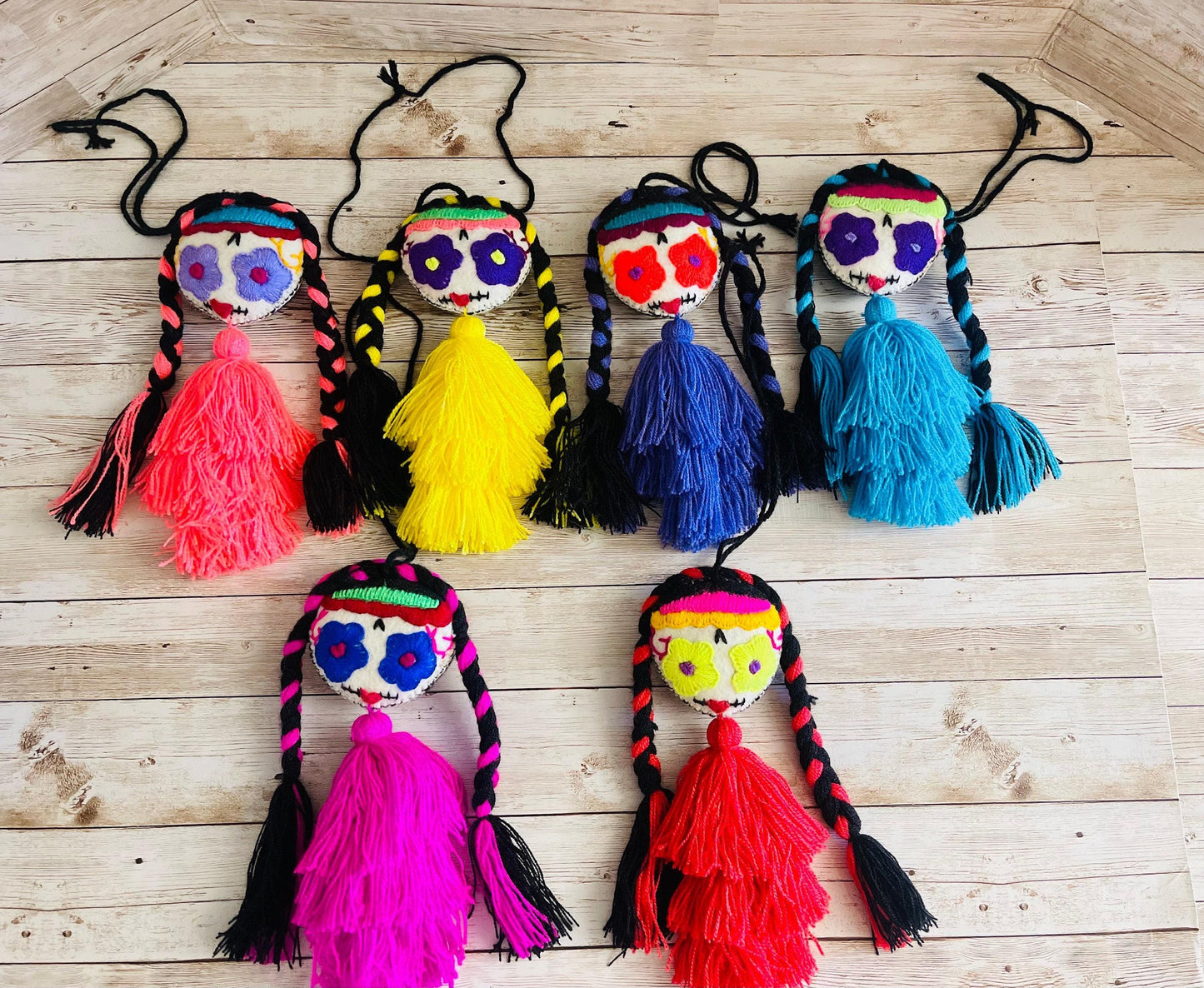 Day of the Dead Catrina Tassle Pom Pom Dia de Muertos Catrinas