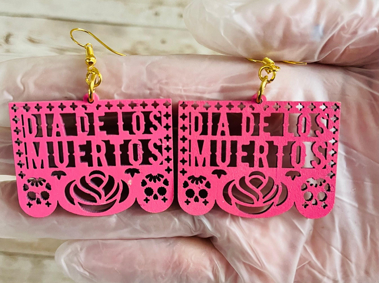 2x Day of the Dead Earrings 2 Pares de Aretes de Dia de Muerto