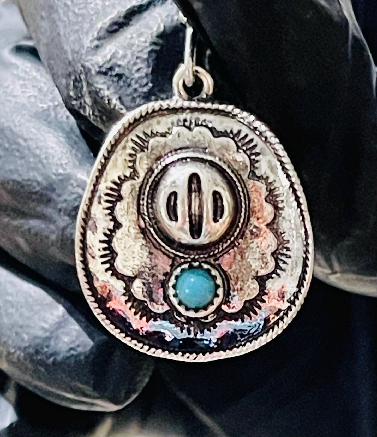 Cowboy Hat Pendant Neklace Set With Earrings Dije De Sombrero Con Aretes